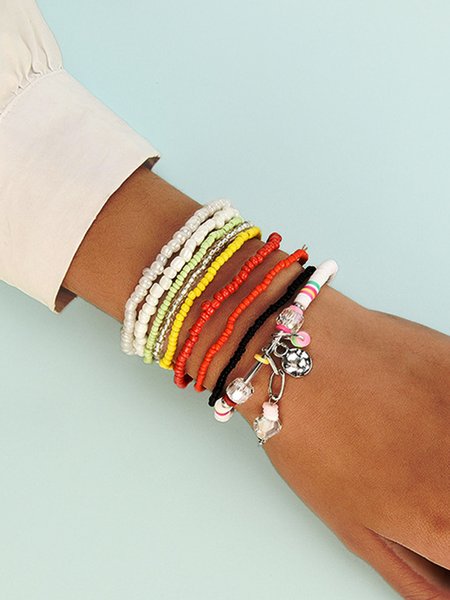 

Boho Resort Color Multilayer Bracelet Set, Multicolor, Sandals
