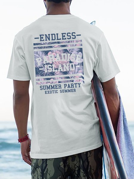 

Men's Floral Print Short Sleeve Tee, White, T-shirt
