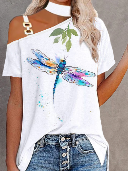 

Casual Loosen Short Sleeve Tops, White, Tops
