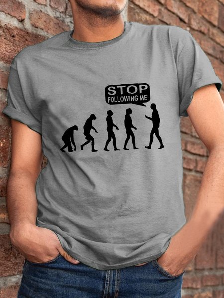 

Funny Don't Follow Me Crew Neck Vintage Short Sleeve Short Sleeve T-Shirt, Light gray, T-shirts