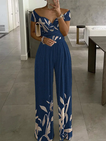 

Casual Leaves Jumpsuit & Romper, Dark blue, Jumpsuits