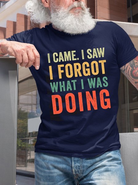 

I Forgot What I Was Doing Casual Short Sleeve T-Shirt, Purplish blue, T-shirts