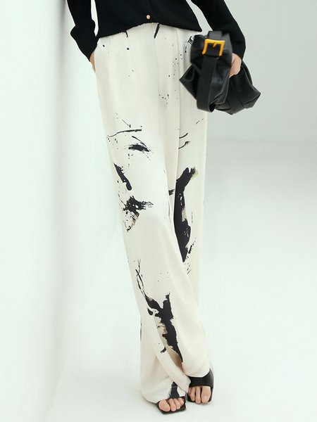 

Daily Printed Abstract Straight Leg Pants, Off white, Shorts