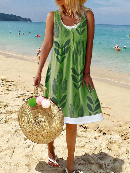 

Casual Short Sleeve Knit Dress, Green, Mini Dresses