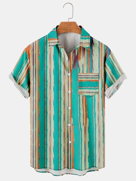 

Cotton And Linen Holiday Leisure Short-sleeved Shirt, As picture, Shirts ＆ Blouse