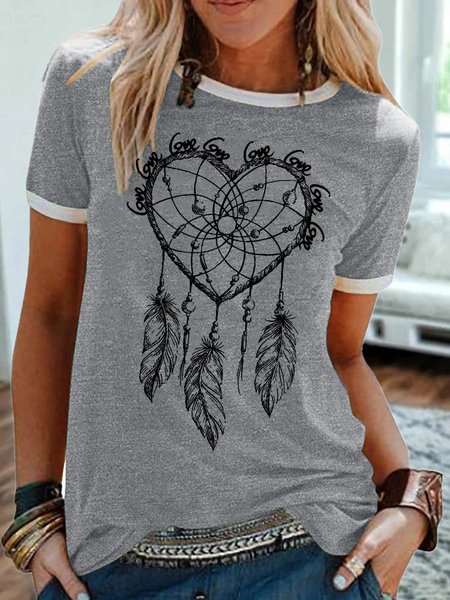 

Womens Cute Love Short Sleeve T-Shirt, Gray, T-shirts