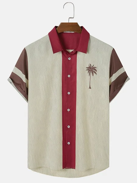 

Cotton And Linen Holiday Leisure Short-sleeved Shirt, As picture, Shirts ＆ Blouse