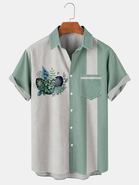 

Cotton And Linen Holiday Leisure Short-sleeved Shirt, As picture, Shirts ＆ Blouse