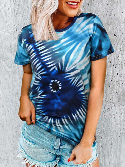 

Loosen Simple Crew Neck Short Sleeve T-Shirt, Dark blue, T-Shirts