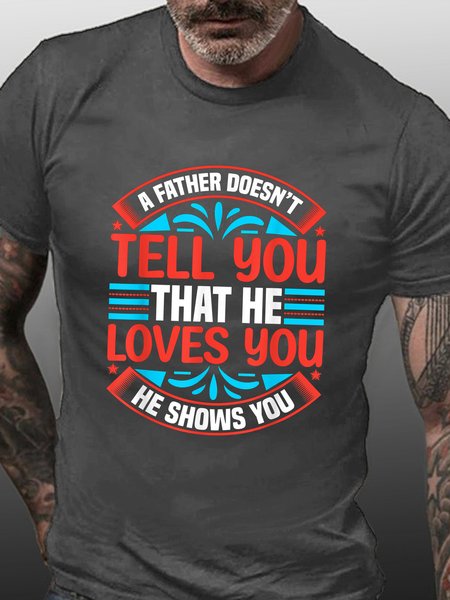 

Men's Father's Day Casual Crew Neck Short Sleeve T-Shirt, Deep gray, T-shirts