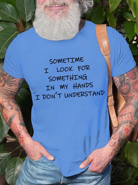 

Funny things for forget Cotton Casual Short Sleeve Short Sleeve T-Shirt, Light blue, T-shirts