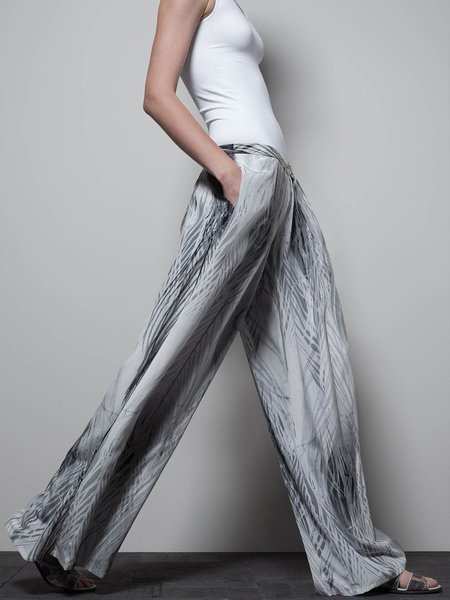 

Daily Printed Wide Leg Pants, Gray, Wide Leg Pants