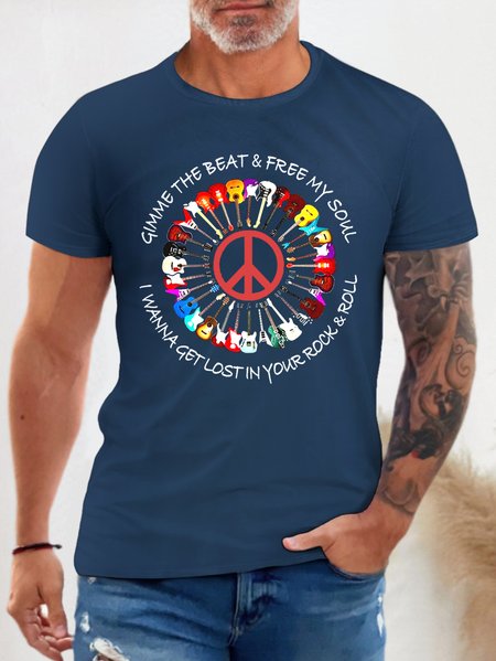 

Men's Antimicrobial Bamboo Fabric Funny Print Loosen T-Shirt, Royal blue, T-shirts