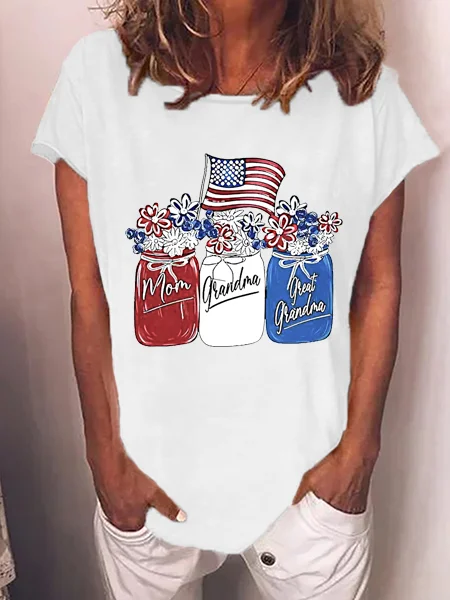 

Mom Grandma Great-grandma Independence Day Bottles T-shirt, White, T-shirts