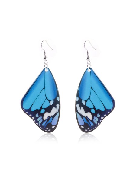 Natural Bionic Butterfly Wing Earrings, Blue, Earrings