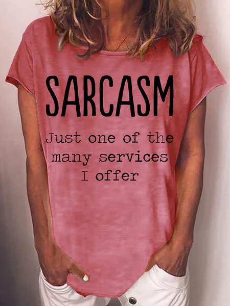 Womens Sarcasm Quote Saying Funny Short Sleeve T-Shirt, Red, T-shirts