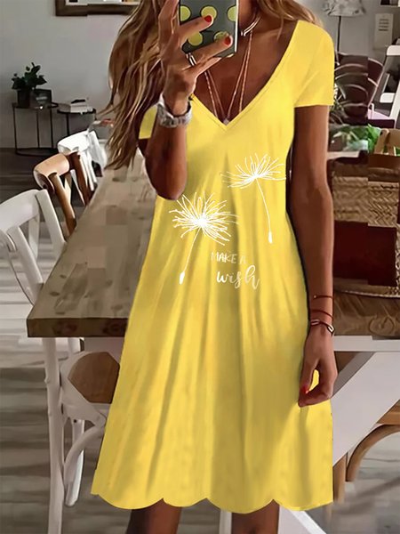 

Casual Dandelion Regular Fit Short Sleeve Knit Dress, Yellow, Dresses