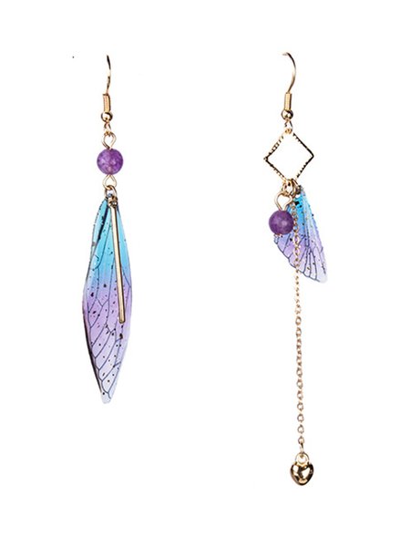 

JFN Wings Gradient Asymmetric Earrings, Blue, Earrings