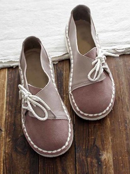 

Women Vintage Closed Toe Slip on Flat Heel Shoes, Purple, Flats & Loafers