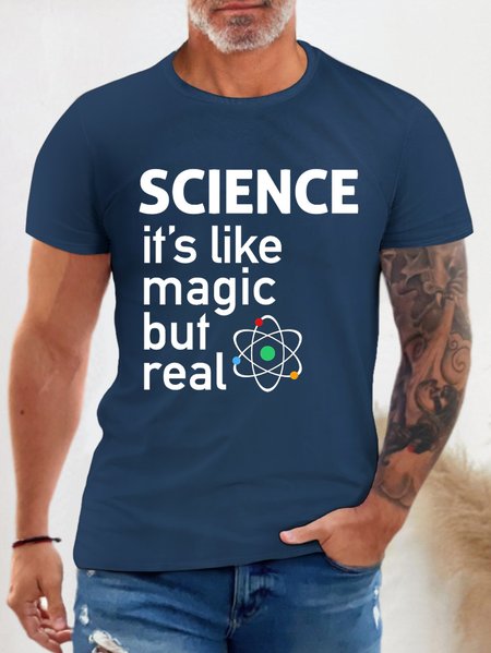 

Men's Antimicrobial Bamboo Fabric Funny Print Loosen T-Shirt, Royal blue, T-shirts