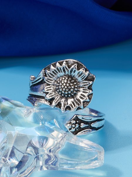 

JFN Vintage Sunflower Ring Dresses Jewelry, Silver, Rings
