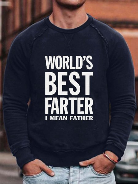 

Father's Day Casual Crew Neck Sweatershirt, Purplish blue, Hoodies&Sweatshirts