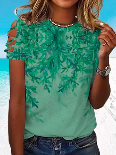 

Casual Short Sleeve T-Shirt, Green, T-Shirts
