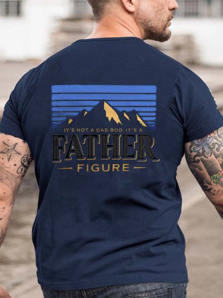 

It's Not A Dad Bod It's A Father Figure Moutain Crew Neck T-shirt, Purplish blue, T-shirts