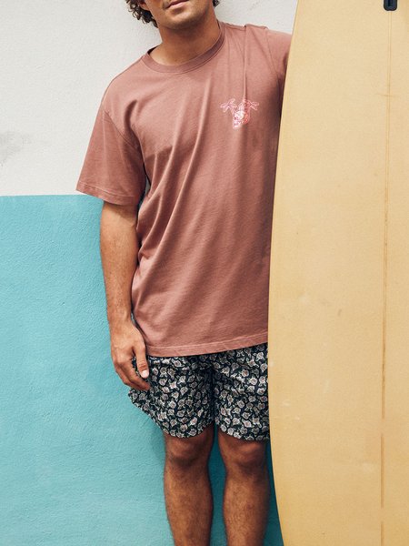 

Coconut Tree Short Sleeve Vacation Cotton Blends Short Sleeve T-Shirt, Pink, T-Shirts