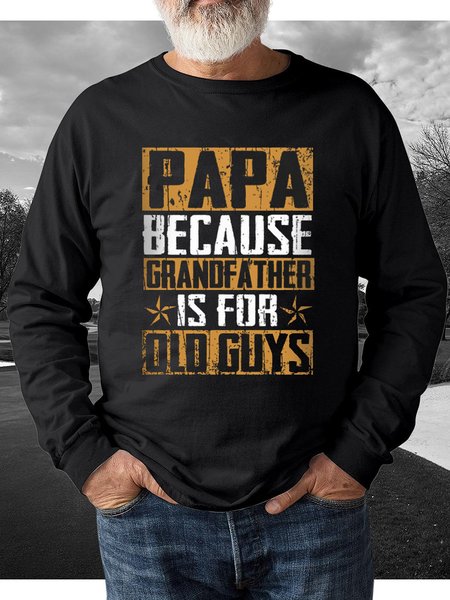

Papa Father's Day Casual Long Sleeve Sweatershirt, Black, Hoodies&Sweatshirts