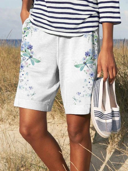

Is applicable to any place basics dragonfly casual shorts, White, Shorts