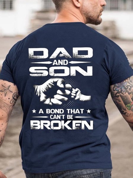 

Dad And Son A Bond That Can’t Be Broken Father's Day Gift T-shirt, Purplish blue, T-shirts