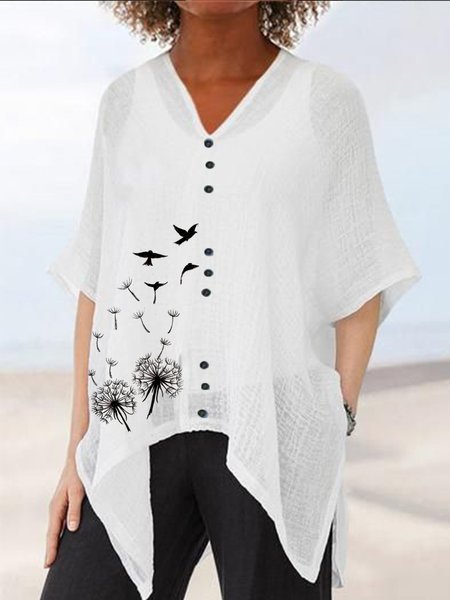 

Loosen Casual Batwing Short Sleeve Tops, White, Tops
