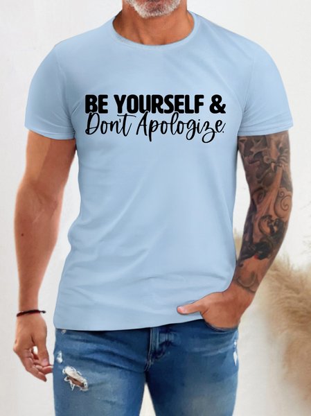 

Men's Antimicrobial Bamboo Fabric Funny Print Loosen T-Shirt, Light blue, T-shirts