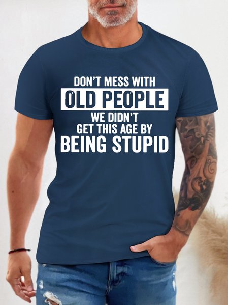 

Men's Antimicrobial Bamboo Fabric Funny Print Loosen T-Shirt, Royal blue, T-shirts