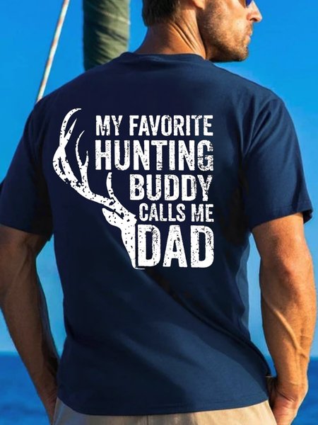 

My Favorite Hunting Buddy Calls Me Dad T-shirt, Purplish blue, T-shirts