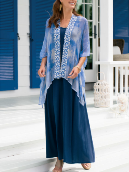 

Vacation Two Piece Sets, Deep blue, Suit Set