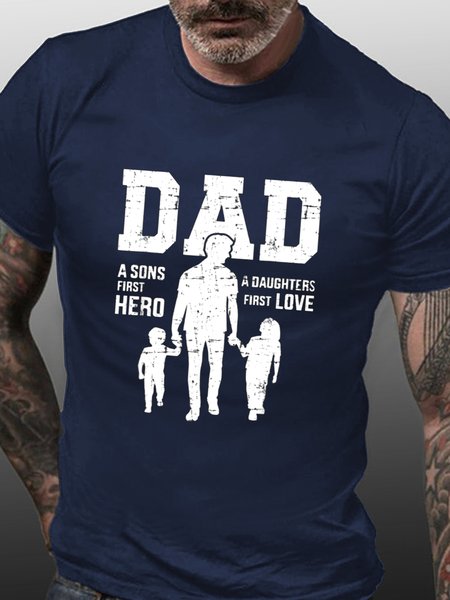 

Father’s Day Gift Funny Crew Neck T-shirt, Purplish blue, T-shirts