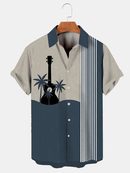 

Cotton And Linen Holiday Leisure Short-sleeved Shirt, As picture, Shirts ＆ Blouse