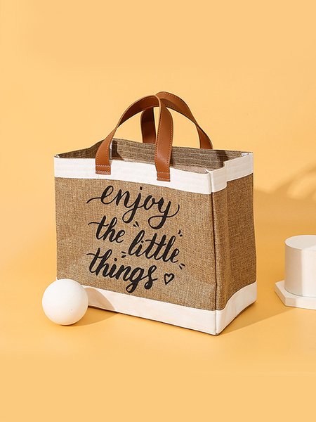 

JFN Resort Style Letter Print Large Capacity Straw Bag Tote Bag Shoulder Bag, Blonde, Women's Bags