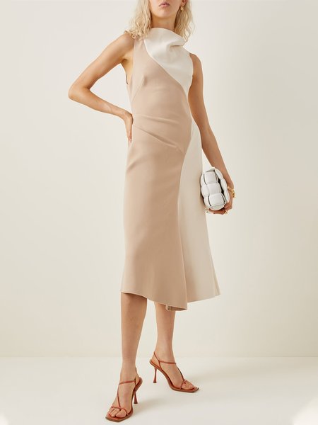 

Elegant Regular Fit Sleeveless Midi Dress, Multicolor, Midi Dresses