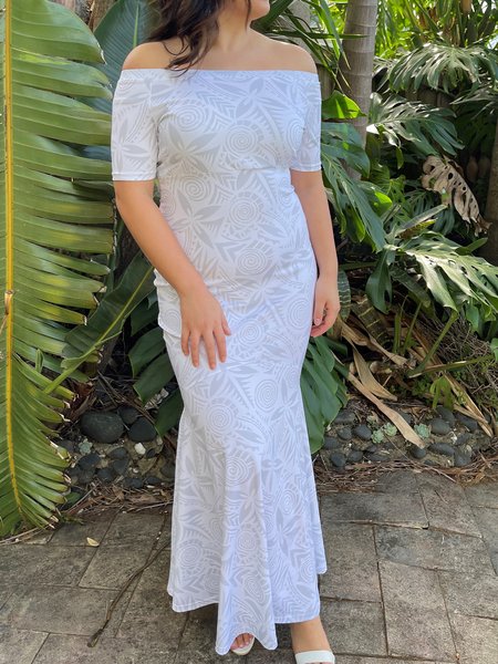 

Skinny Elegant Short Sleeve Knit Maxi Dress, White, Maxi Dresses