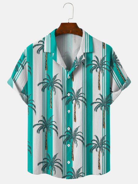 

Cotton Linen Hawaiian Casual Shorts, As picture, Shirts ＆ Blouse