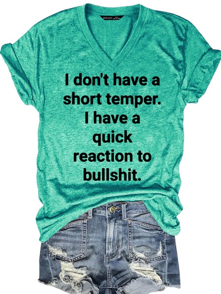 

Womens Funny Letter Casual Short Sleeve T-Shirt, Green, T-shirts
