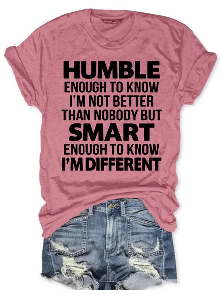 

Womens I'm Different Casual Short Sleeve T-Shirt, Pink, T-shirts