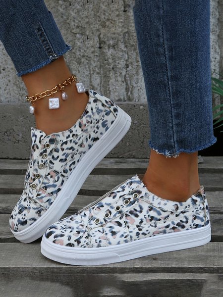 

JFN Leopard Print Sneakers Espadrilles, As picture, Sneakers