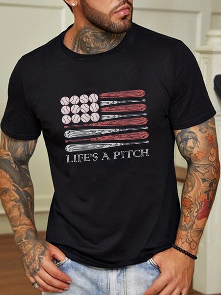 

Crew Neck Short Sleeve Short Sleeve T-Shirt, Black, T-Shirts