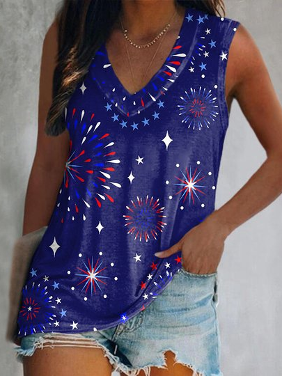 

V Neck Casual Jersey Knit, Multicolor, Tanks & Camis
