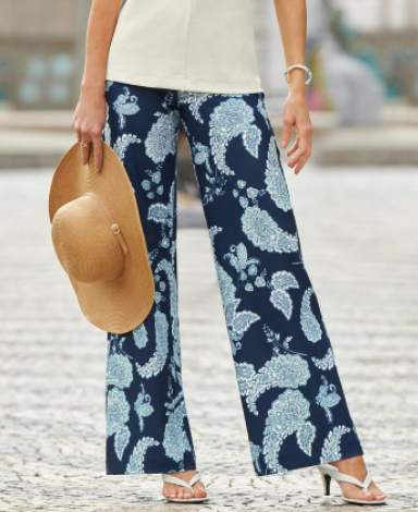 

Vacation Paisley Pants, Deep blue, Pants