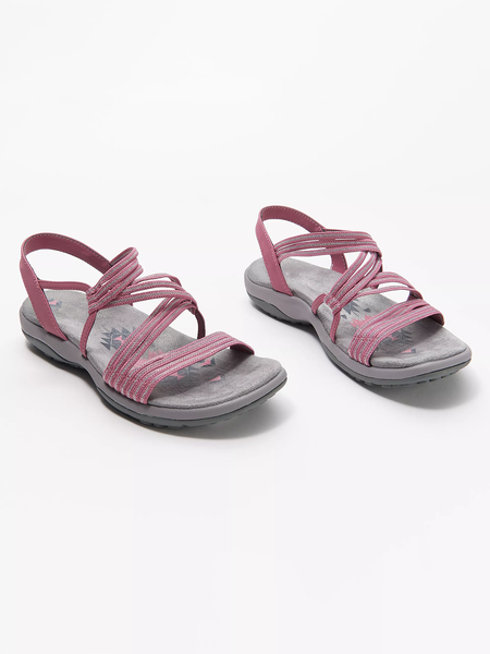 

Striped Stretch Comfort Sports Sandals, Pink, Sandals